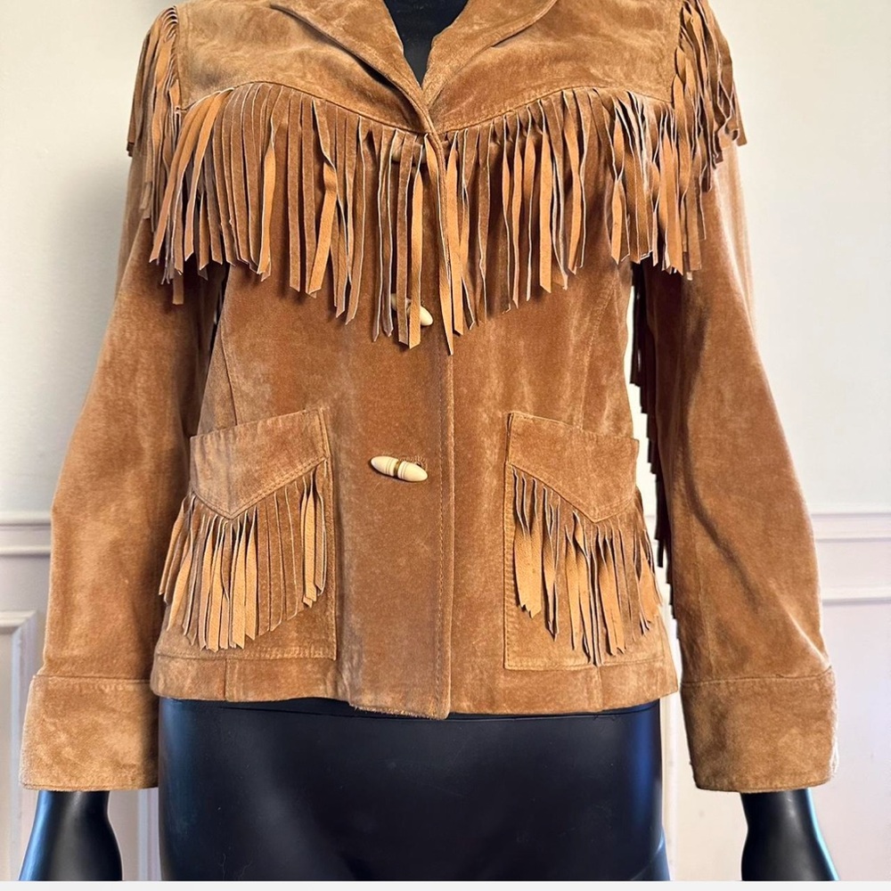 Vintage 1990s Ralph Lauren Western Suede Fringe Jacket